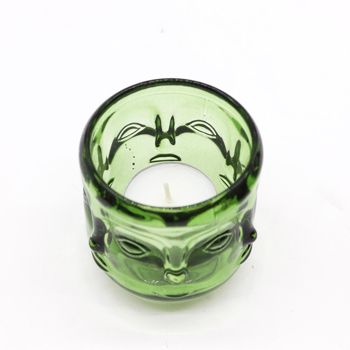 Set of 2 Buddha Face Candle Jars – Garden Jade