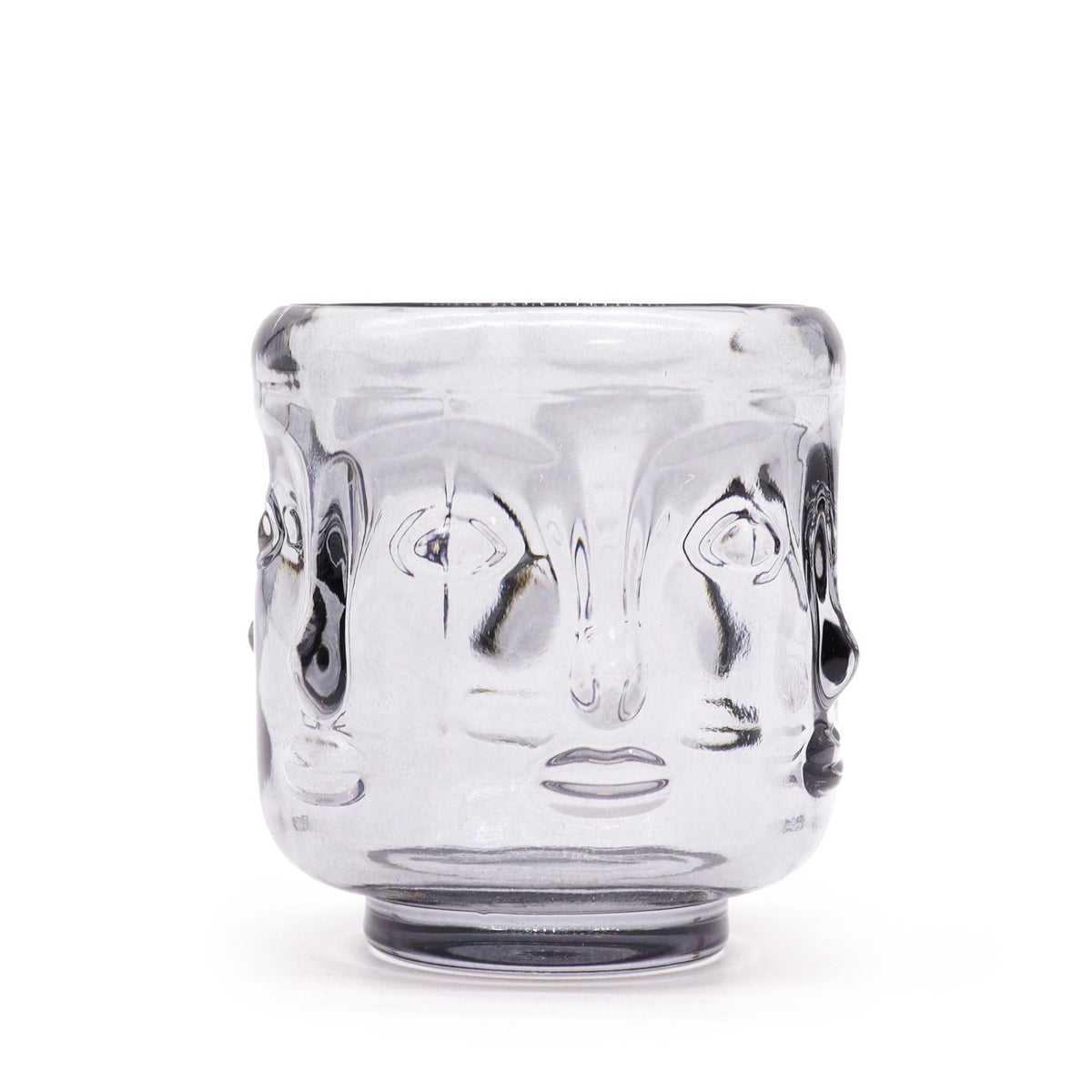 Set of 2 Buddha Face Candle Jars – Midnight Grey