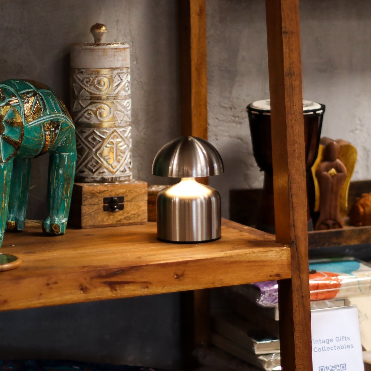 Soft Glow Dome Touch Lamp – Silver