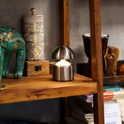 Soft Glow Dome Touch Lamp – Silver