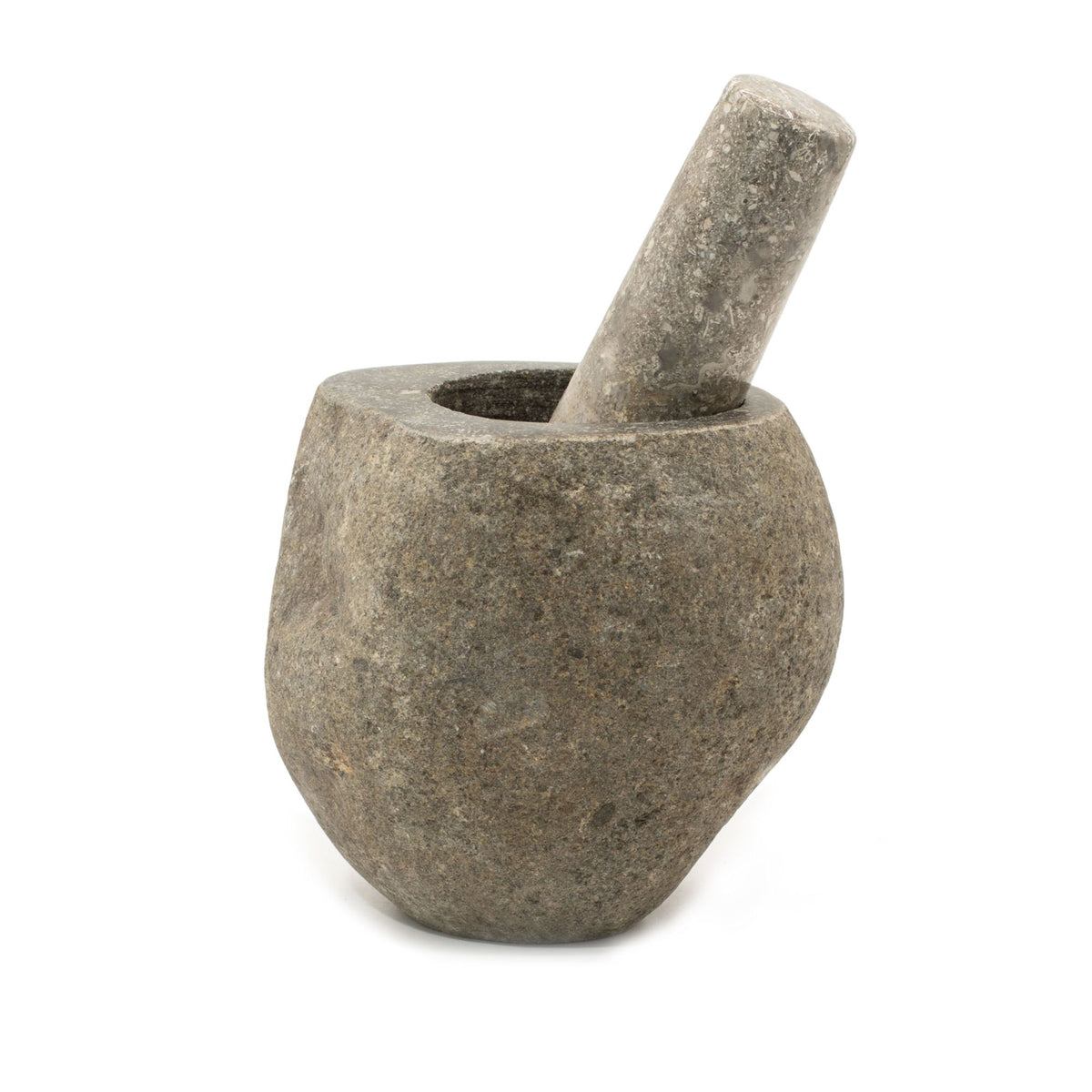 Natural Riverstone Mortar & Pestle - 12 x 8 cm