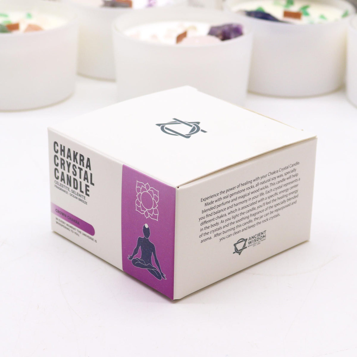 Crown Chakra Crystal Candles