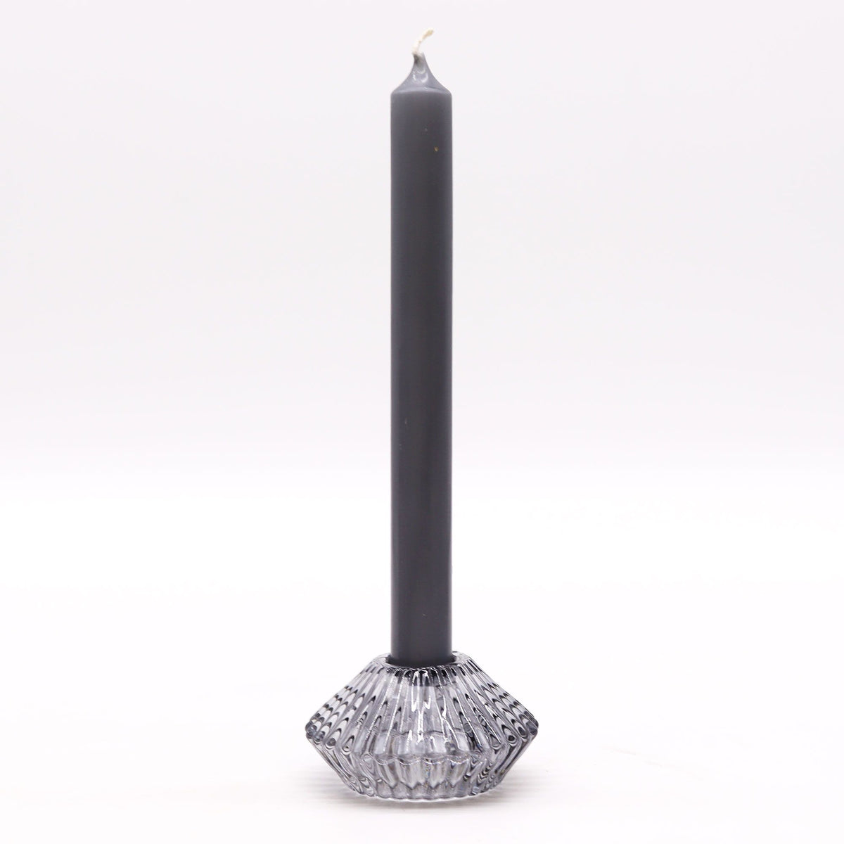 Set of 2 Flower Candle Holders – Midnight Grey