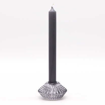 Set of 2 Flower Candle Holders – Midnight Grey