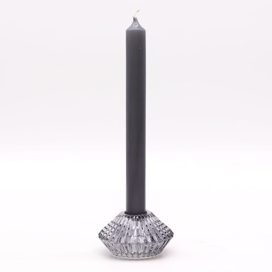 Set of 2 Flower Candle Holders – Midnight Grey