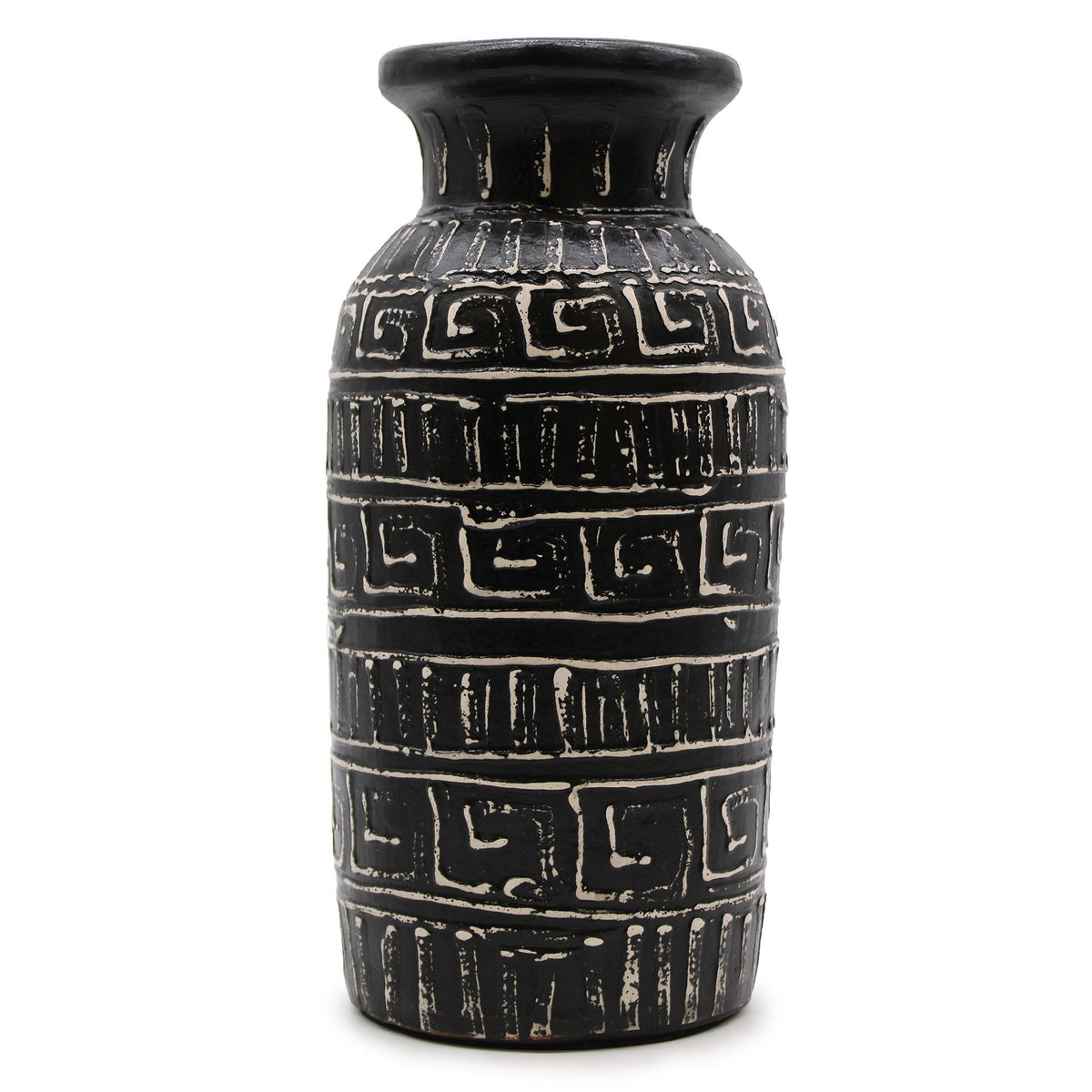 Greek Motif Ceramic Vase – Chocolate