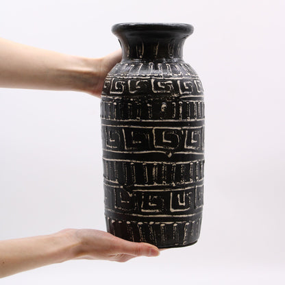 Greek Motif Ceramic Vase – Chocolate