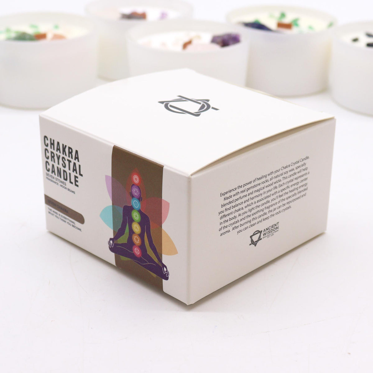 Seven Chakra Crystal Candle