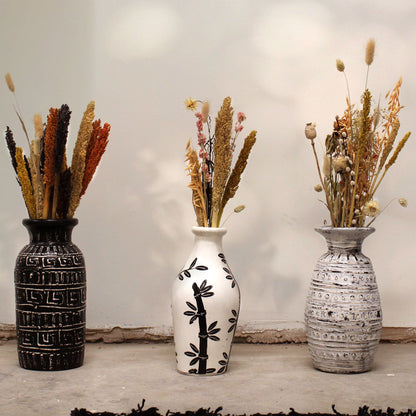 Greek Motif Ceramic Vase – Chocolate