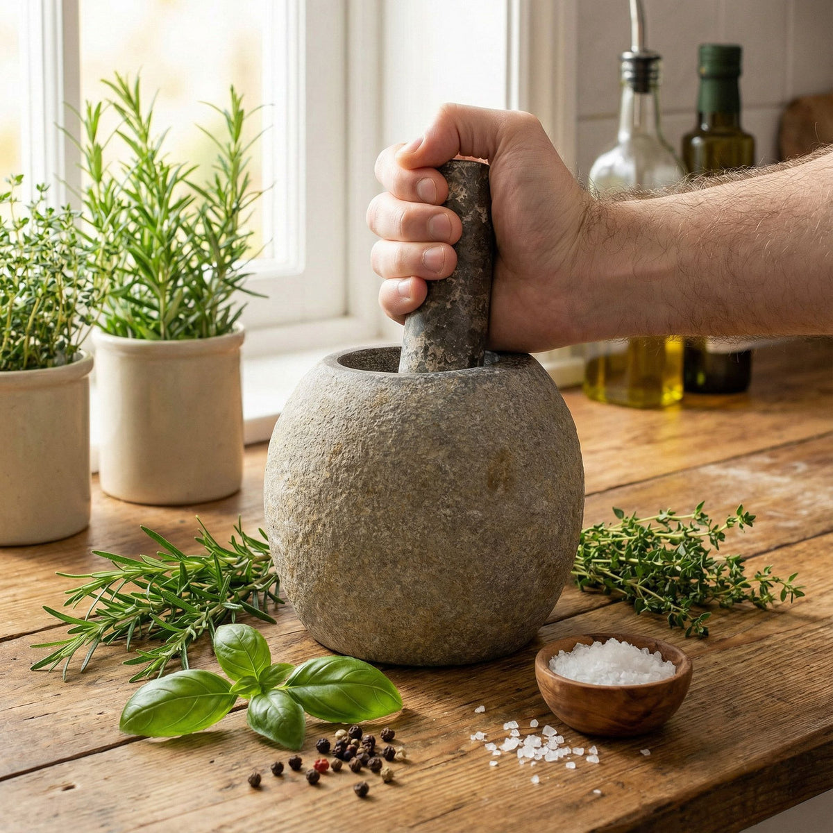 Natural Riverstone Decorative Mortar 15x12cm