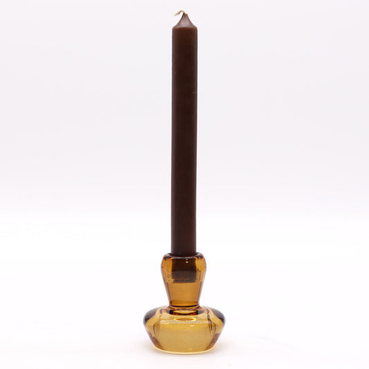 Set of 2 Mushroom Candle Holders – Antique Amber