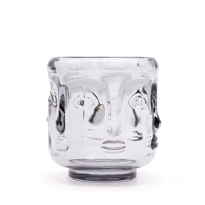 Set of 2 Buddha Face Candle Jars – Midnight Grey