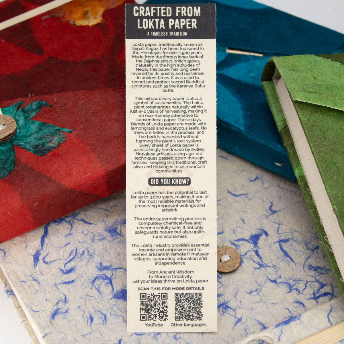 Lrg Lokta Mixed Flowers Notebook (21x15cm) - 45 leafs - inc bookmark