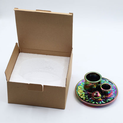 Ceramic Palo Santo & Incense Holder – Metallic Rainbow