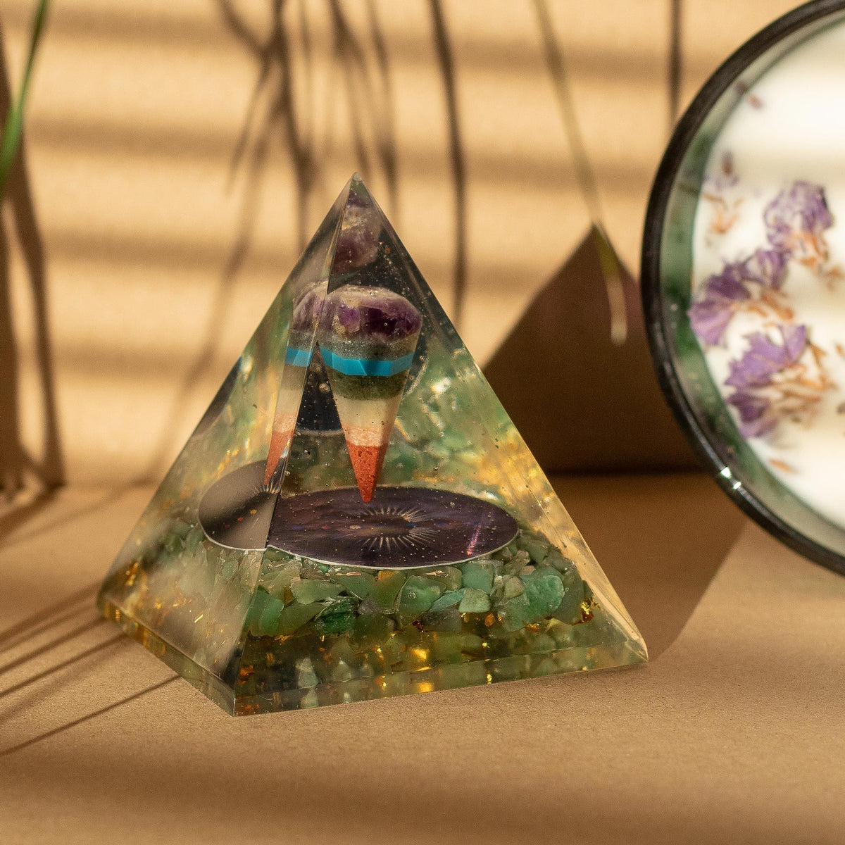 Green Aventurine Orgonite Pyramid 7x6cm