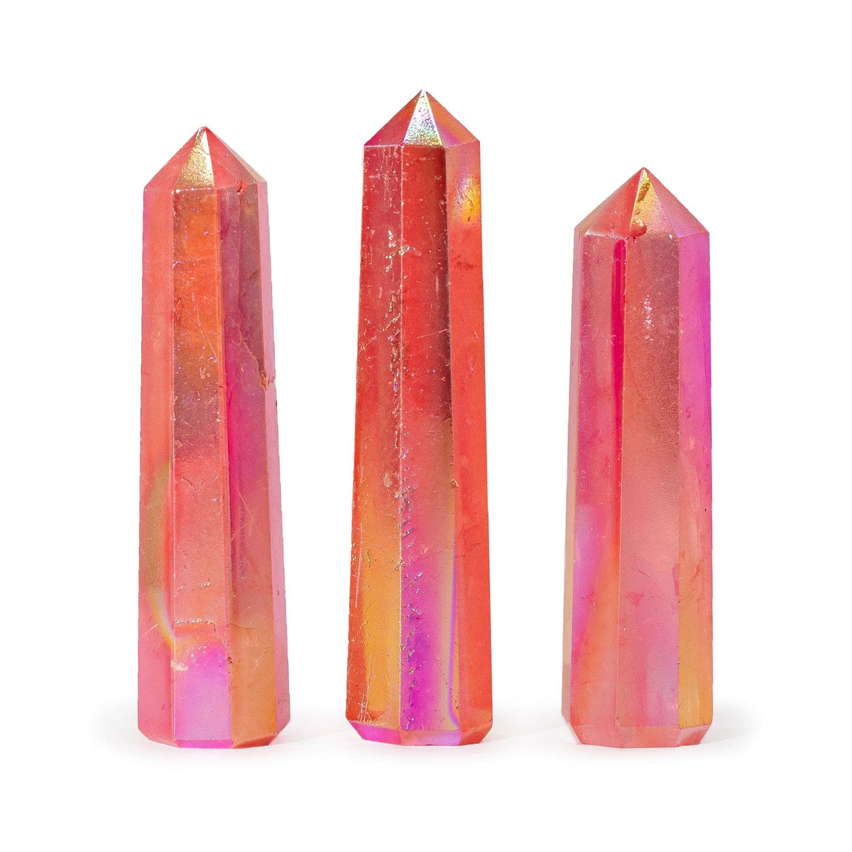 Peach Aura Quartz Gemstone Obelisk