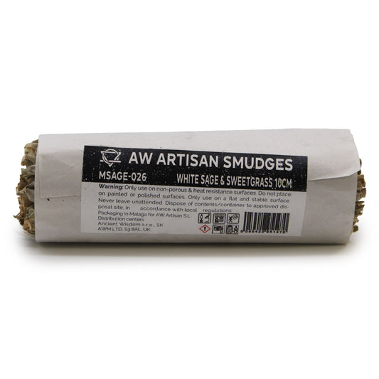 White Sage & Sweetgrass 10cm Smudge Stick