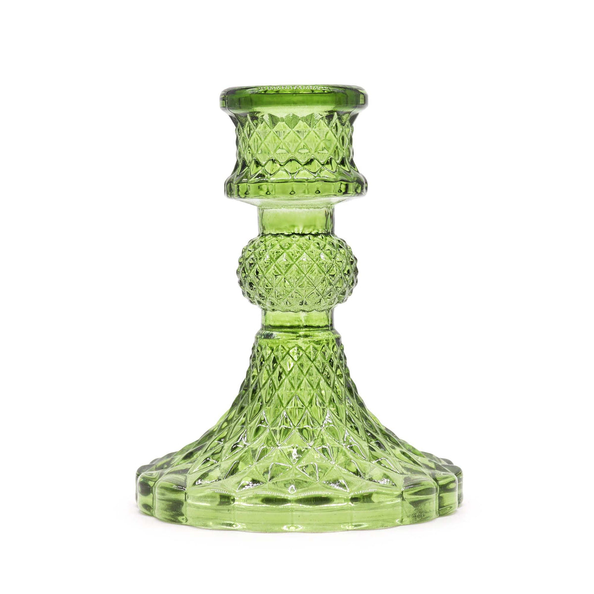 Set of 2 Vintage Glass Candle Holders – Garden Jade