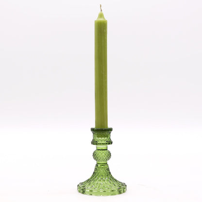 Set of 2 Vintage Glass Candle Holders – Garden Jade