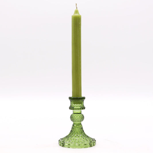 Set of 2 Vintage Glass Candle Holders – Garden Jade