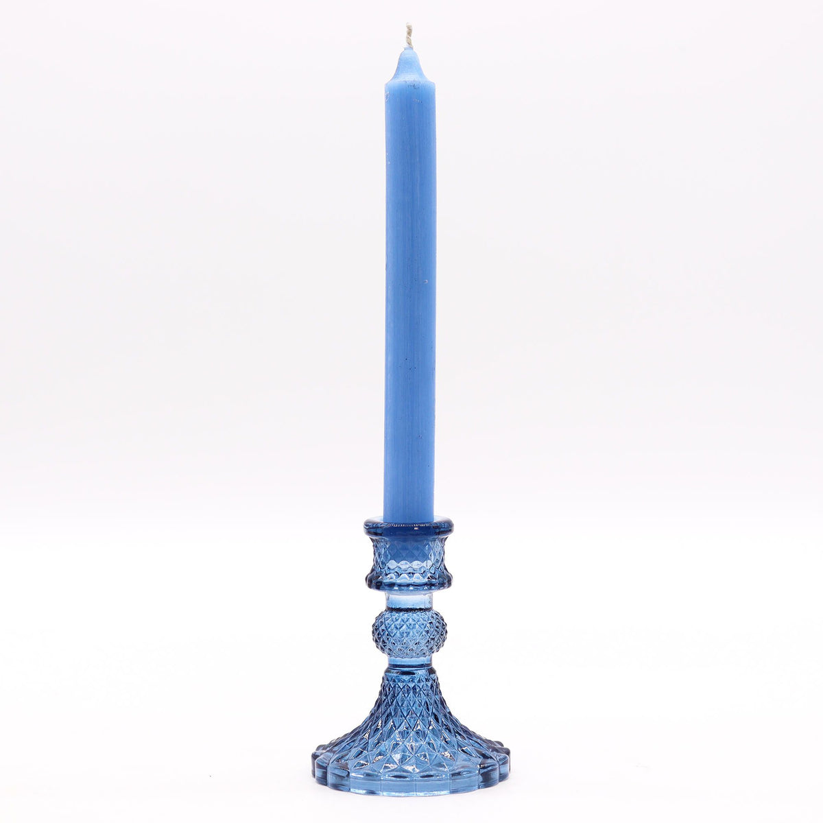 Set of 2 Vintage Glass Candle Holders – Royal Blue