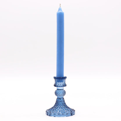 Set of 2 Vintage Glass Candle Holders – Royal Blue