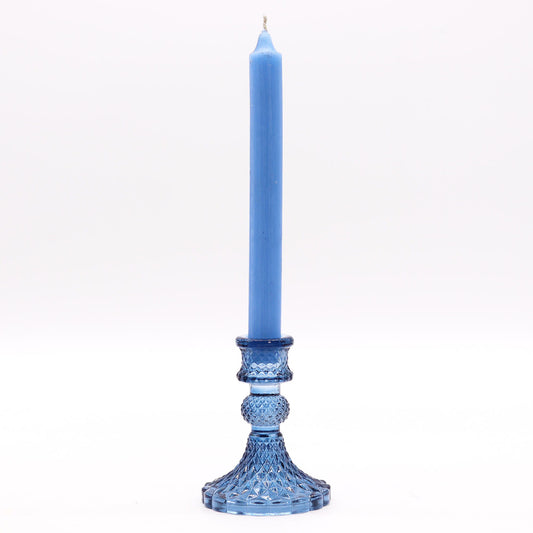 Set of 2 Vintage Glass Candle Holders – Royal Blue