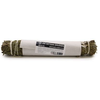 White Sage & Cedar 22cm Smudge Stick