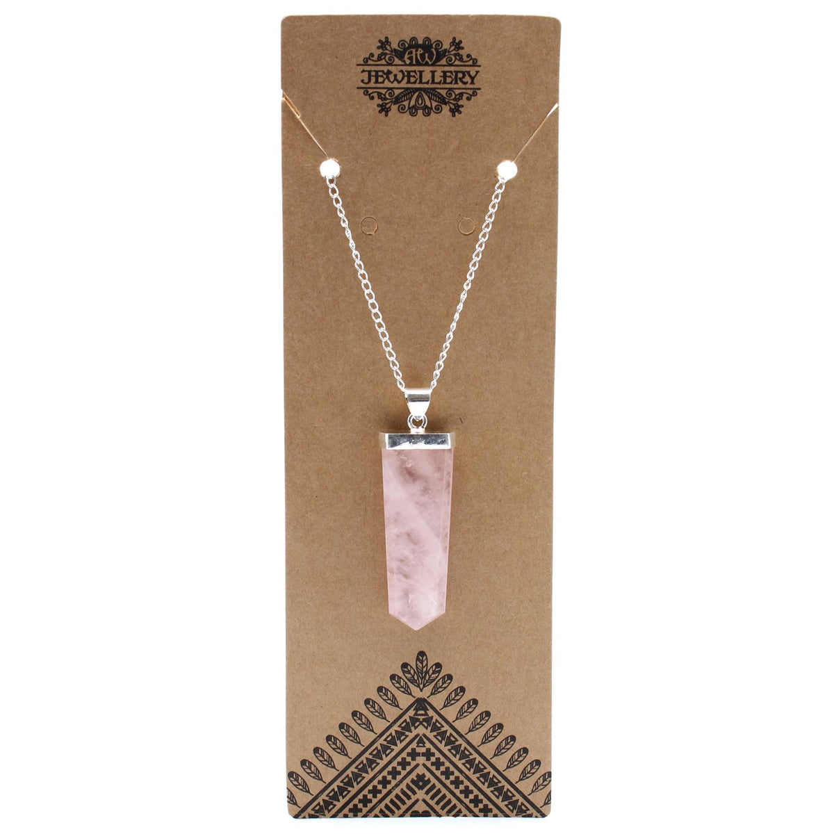 Rose Quartz Flat Crystal Pendant