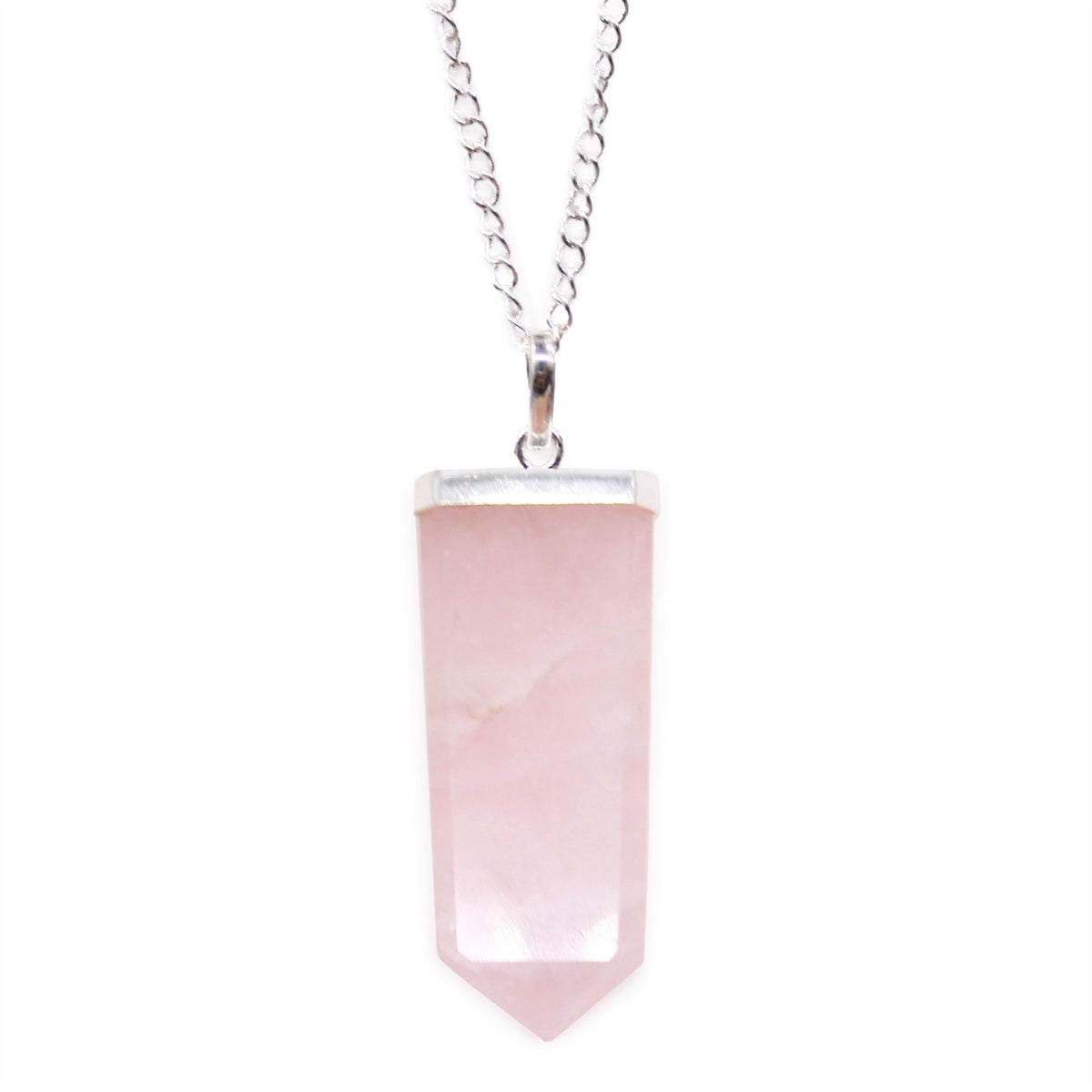 Rose Quartz Flat Crystal Pendant
