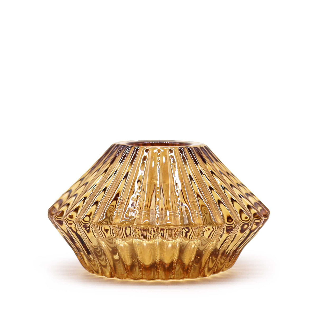 Set of 2 Flower Candle Holders – Antique Amber