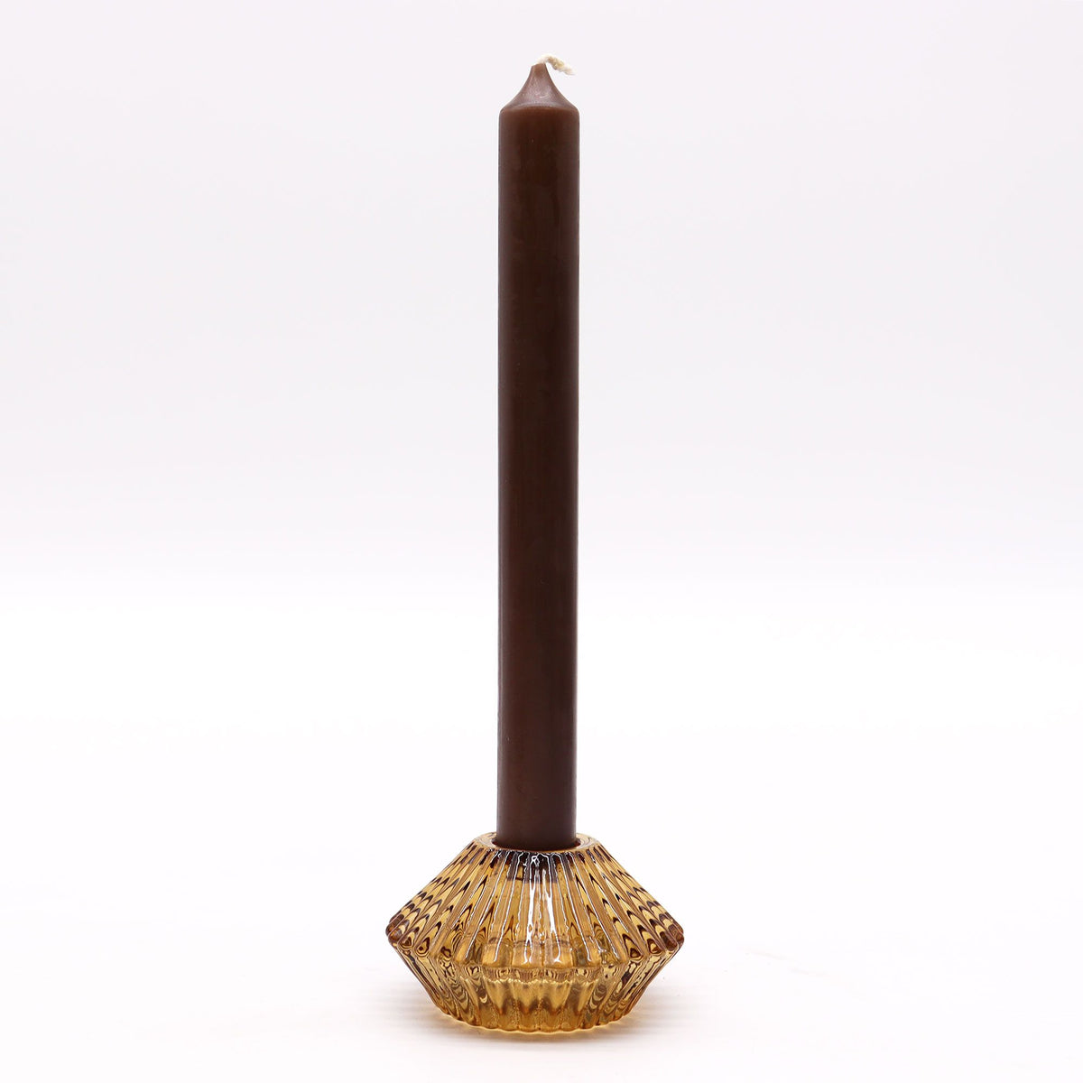 Set of 2 Flower Candle Holders – Antique Amber