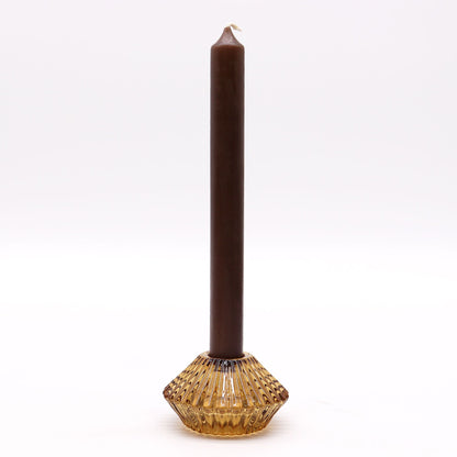 Set of 2 Flower Candle Holders – Antique Amber
